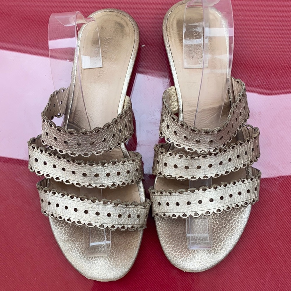 Kate spade gold leather sandals size 10 - Picture 1 of 7